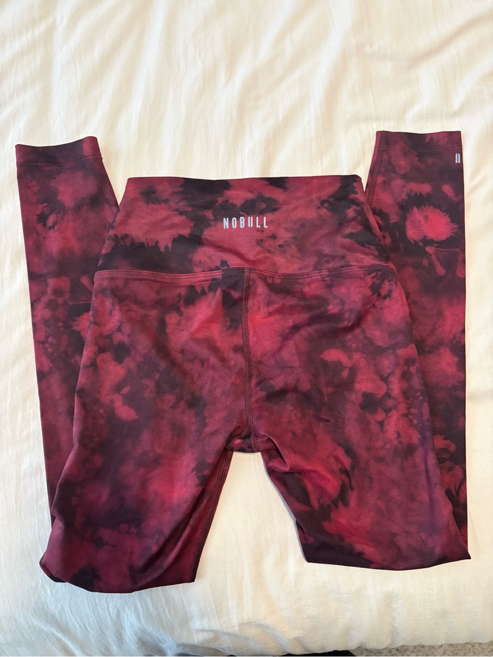 NOBULL Burgundy Maroon Tie-Dye Leggings